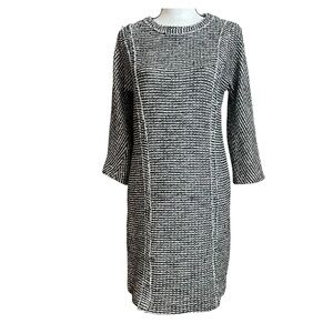 Mossimo Dutti black & white tweed shift dress small